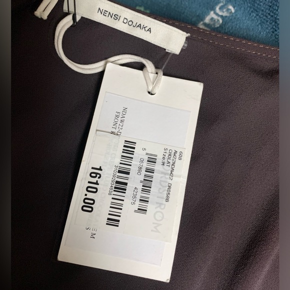 NWT Nensi Dojaka Key Hole Front Cut Out Stretch Viscose Maxi Dress Brown S/M - Picture 8 of 8